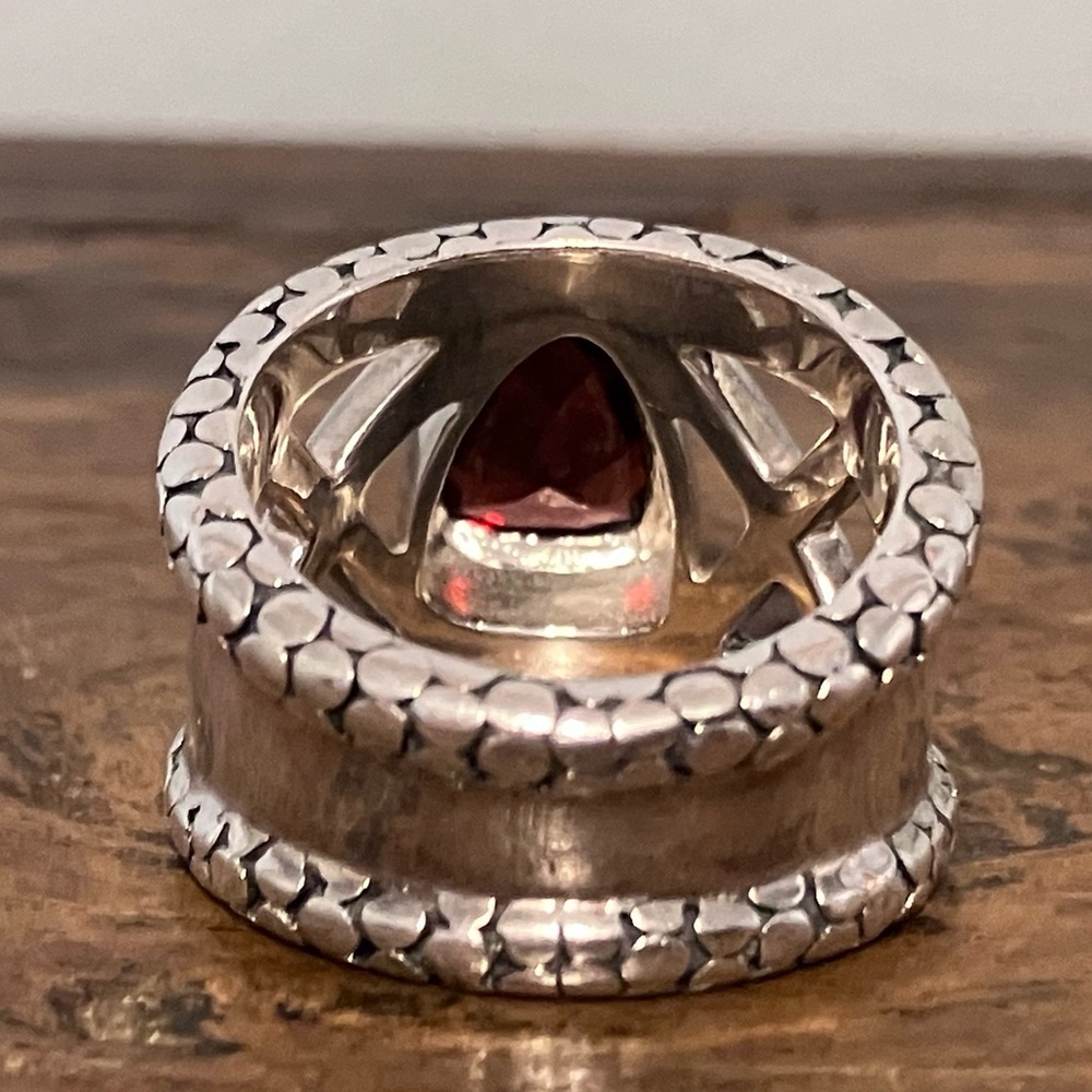 Michael Dawkins Sterling Silver Garnet Ring - Picture 4 of 8